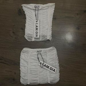 iamgia white patron top and patron mini skirt